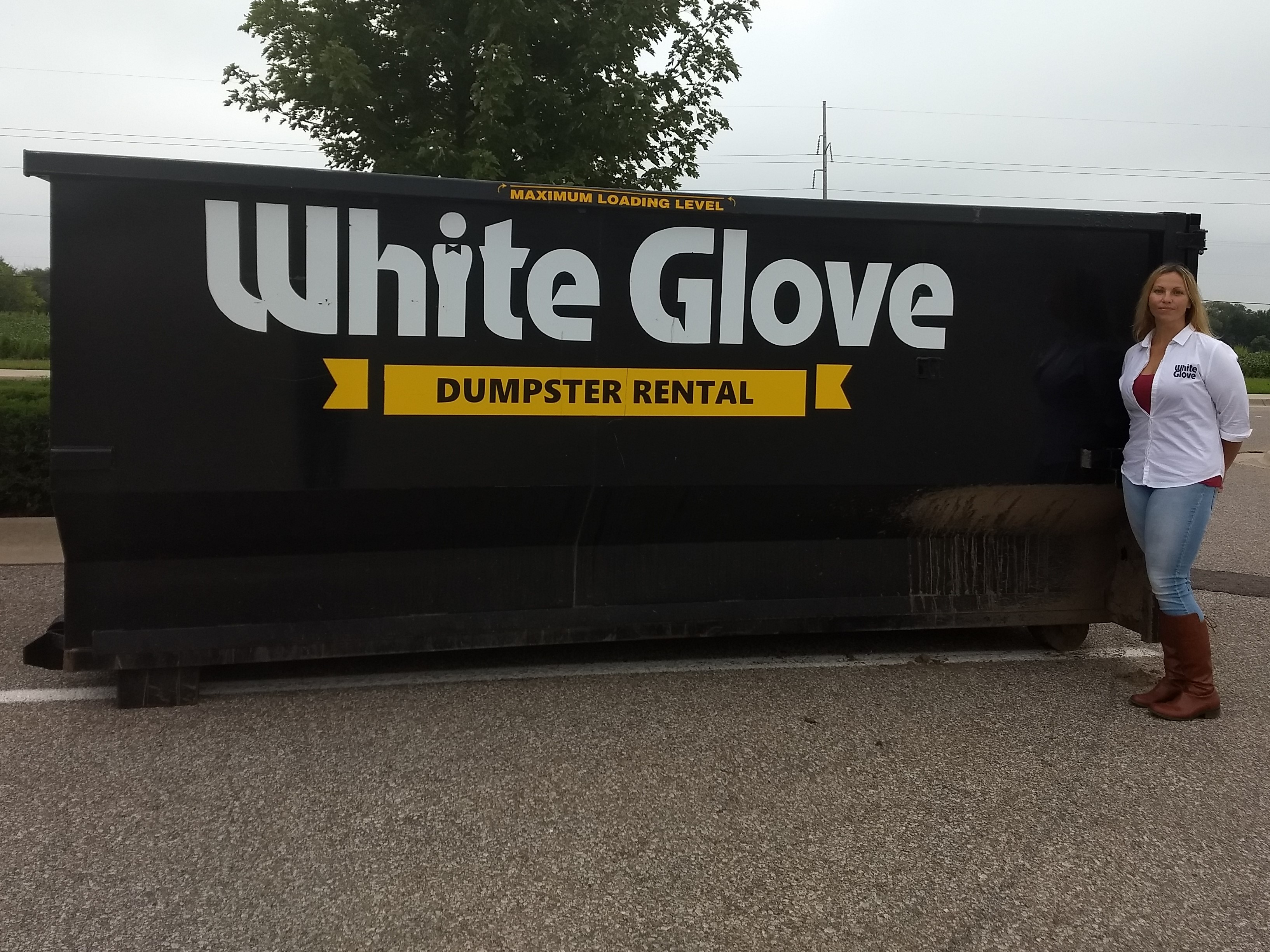 21 yard driveway dumpster rental Haysville, Ks White Glove Dumpster Rental